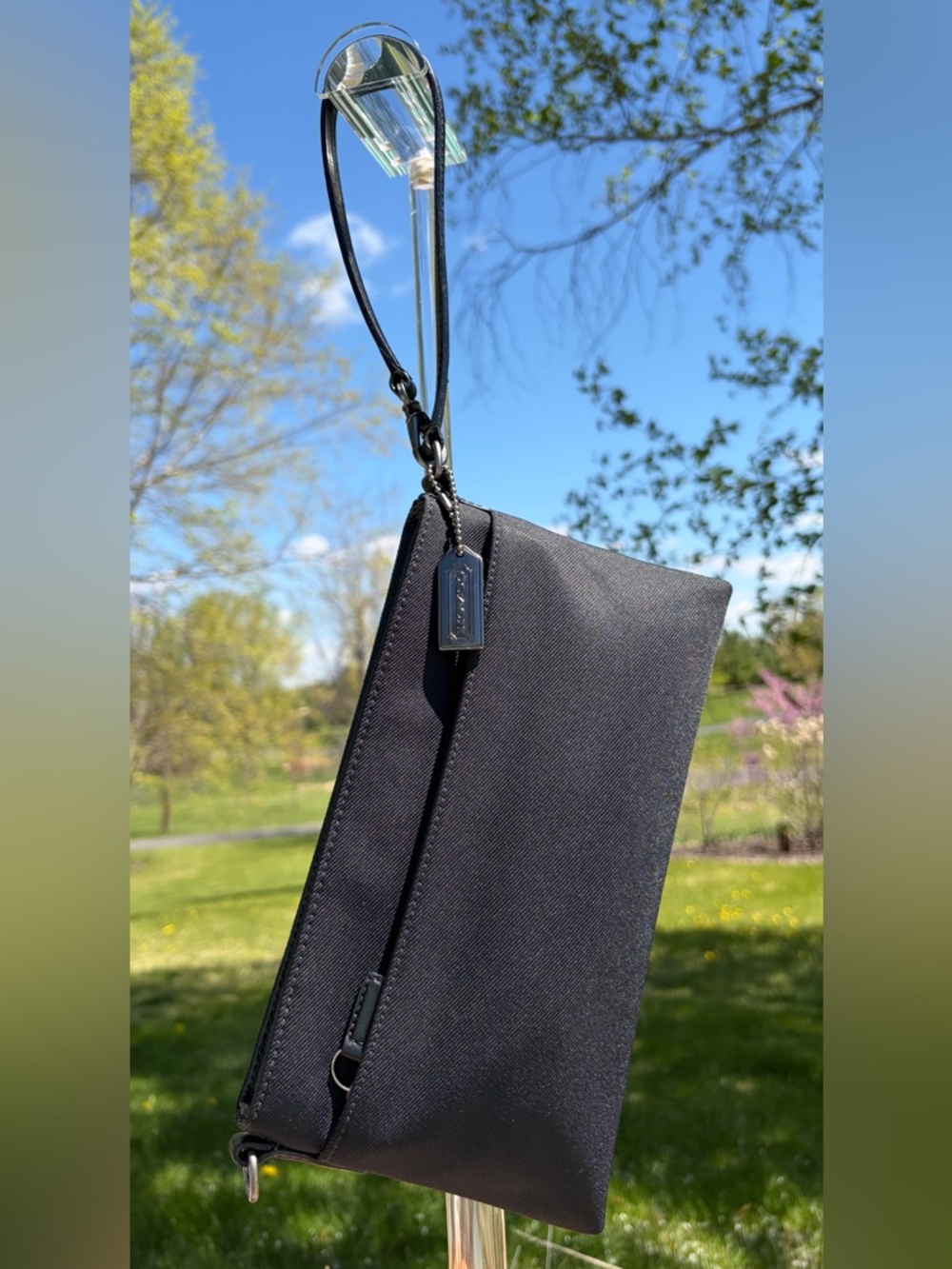 Vintage COACH Mercer Demi Clutch Black Twill Leather 7407 EUC - Picture 15 of 17